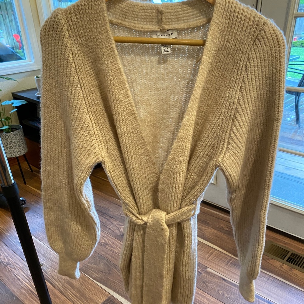 Long wrap sweater